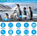 4K Digital Camera, Compact Camera 48MP 16X Digital Zoom 180° Flip Screen with Autofocus, Flash, Charging Dock, 2 Batteries, 32GB Card for Beginners, Kids, Vlogging - Additional Image
