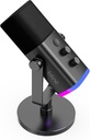 FIFINE USB/XLR Streaming Dynamic Mic for PC, RGB Cardioid Microphone for Gaming, Podcasting, Broadcasting, Voice Recording, for PS4/5 Mac PC Mixer Sound Cards - Additional Image