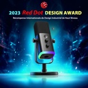 FIFINE USB/XLR Streaming Dynamic Mic for PC, RGB Cardioid Microphone for Gaming, Podcasting, Broadcasting, Voice Recording, for PS4/5 Mac PC Mixer Sound Cards - Additional Image