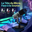 FIFINE USB/XLR Streaming Dynamic Mic for PC, RGB Cardioid Microphone for Gaming, Podcasting, Broadcasting, Voice Recording, for PS4/5 Mac PC Mixer Sound Cards - Additional Image