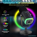 FIFINE USB/XLR Streaming Dynamic Mic for PC, RGB Cardioid Microphone for Gaming, Podcasting, Broadcasting, Voice Recording, for PS4/5 Mac PC Mixer Sound Cards - Additional Image