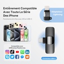 Qhot Wireless Tie Mic for iPhone, Clip-on Lavalier Wireless Bluetooth Microphone for Video Recording, Live Streaming, Podcast, Vlog, Youtube/TikTok (USB-C/ 2MIC) - Additional Image