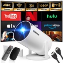 1080P FHD 4K 2025 Overhead Projector Portable Mini Projector Dual Control with Mouse Android TV WiFi 6 BT5.2 180° Rotation HDMI/TV Stick/USB/PS5, with HDMI and Mouse