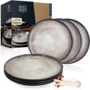 Moritz & Moritz VIDA Beige Dinner Plates for 6 People Porcelain Dishwasher and Microwave Safe Set of 6
