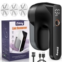 Ziitty Electric Pill Shaver LCD Display, Rechargeable Type-C Cable, 3 Adjustable Power Levels, 6 Blades Head for Lush, Ideal for Clothing, Sofa, Covers, Curtains Black