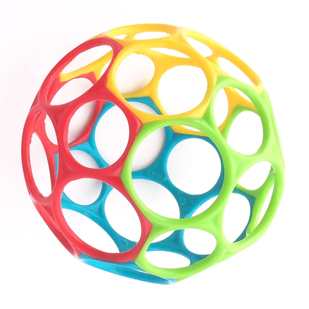 Bright Starts, Oball Classic, Flexible Easy Handling Ball, Sensory Activity Toy for Kids of All Ages, Multi-Color