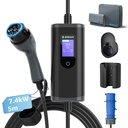 bokman Electric Car Charging Station 7kW, 32A Type 2- CEE P17 Socket Portable EV Charger Charging Station Mobile/Wallbox Adjustable 6-32A | 7.4kW | 5 Meter