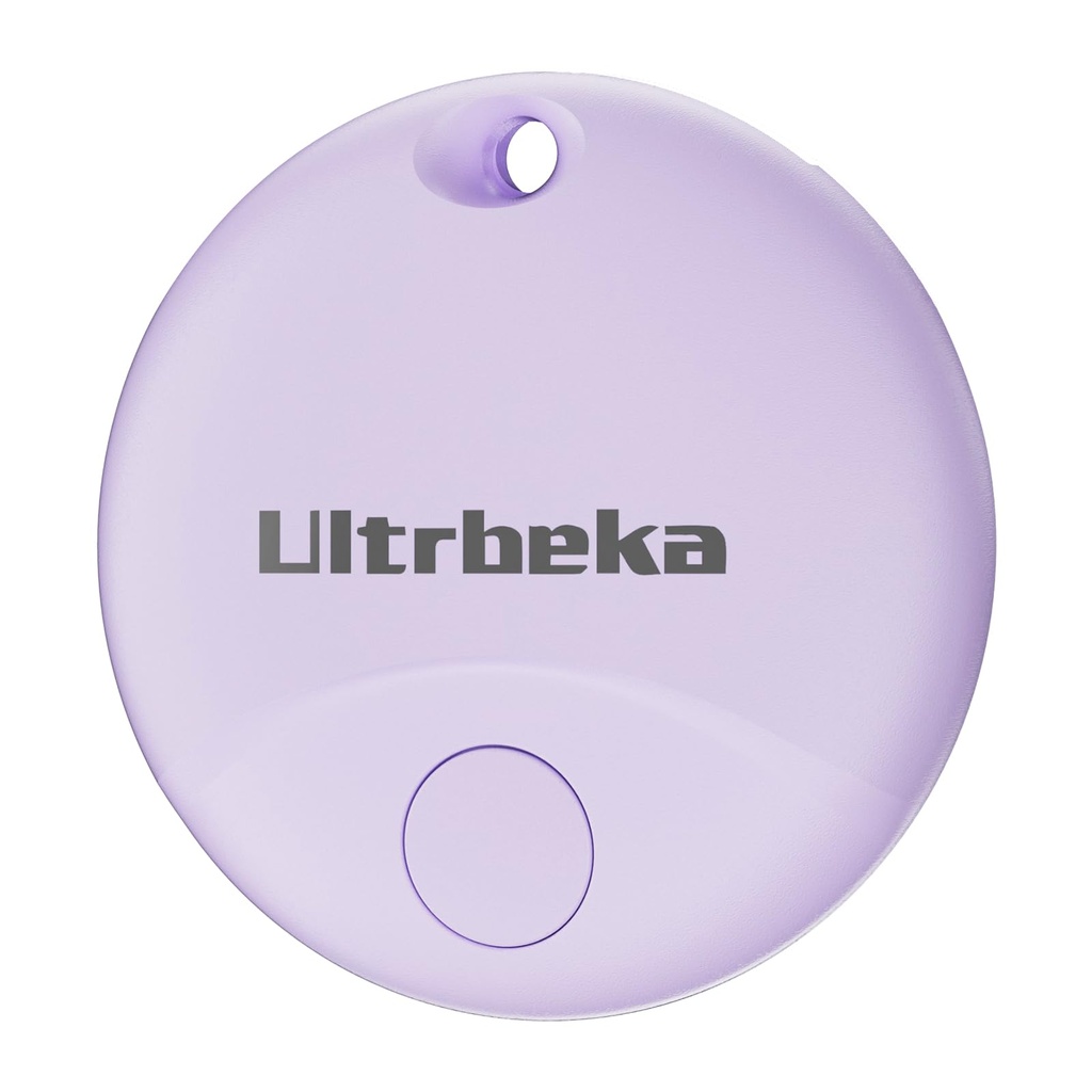 Ultrbeka Air Tag Item Locator Tags 1 Pack, Works for Apple Locate (iOS Only), Replaceable Battery, IP67 Waterproof, for Suitcases/Keys Purple (Does Not Support Android)