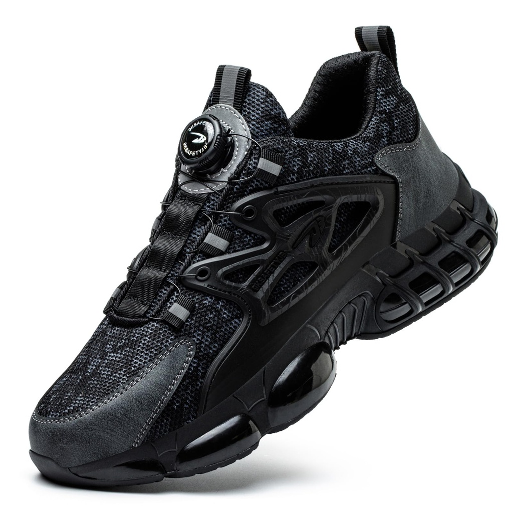 GemChve Safety Shoes Men Lightweight Breathable Women's Safety Sneakers Steel Toe Cap Non-Slip Comfortable Work Shoes 3-12 UK