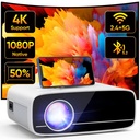 4K Projector Supported, Native 1080P 5G WiFi Bluetooth Projector with 50% Zoom, AKATUO Mini Portable Projector LED Overhead Projector Home Theater 200 Inches for Smartphone/TV Stick/HDMI/USB