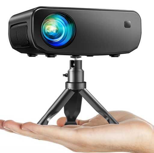 Projector, ELEPHAS 2024 WiFi Mini Projector Full HD 1080P, 15000 Lux Portable Projector Compatible with iOS/Android/Smartphone/Tablet/PC/TV Stick/USB (Tripod Included)