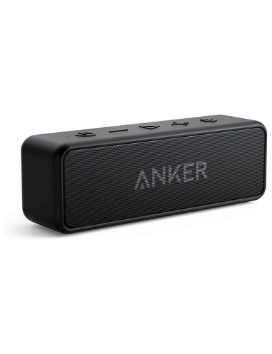 Anker Portable Bluetooth Speaker, SoundCore 2 Wireless Speaker with Powerful Bass, 24 Hours Battery Life, 20m Range, IPX7 Waterproof and Built-in Microphone - Black