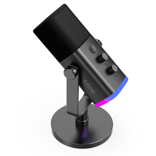 FIFINE USB/XLR Streaming Dynamic Mic for PC, RGB Cardioid Microphone for Gaming, Podcasting, Broadcasting, Voice Recording, for PS4/5 Mac PC Mixer Sound Cards