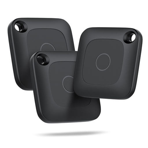 Hoxe 3 Pcs Object Locator Tracker, Air Tracker Tag Compatible with Locate App (iOS Only), 100dB Beep, Global Tracking, Replaceable Battery, Tracer for Keys/Suitcase/Bags and More, 3 Pieces