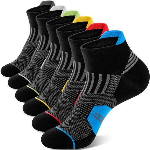 Niofind Men's Socks, Short Socks for Men and Women, Pack of 6 Pairs of Men's Sports Socks, Breathable and Sweat-wicking Cotton Socks for Running, Work, Hiking