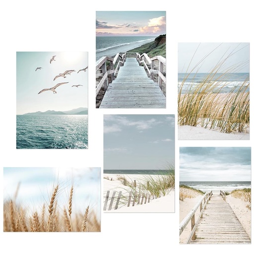 CAREDGO 6 x Modern Wall Decoration, Wall Posters, Bedroom Wall Posters, Modern Aesthetic Art Posters, Minimalist Pictures Without Frame for Home, Office
